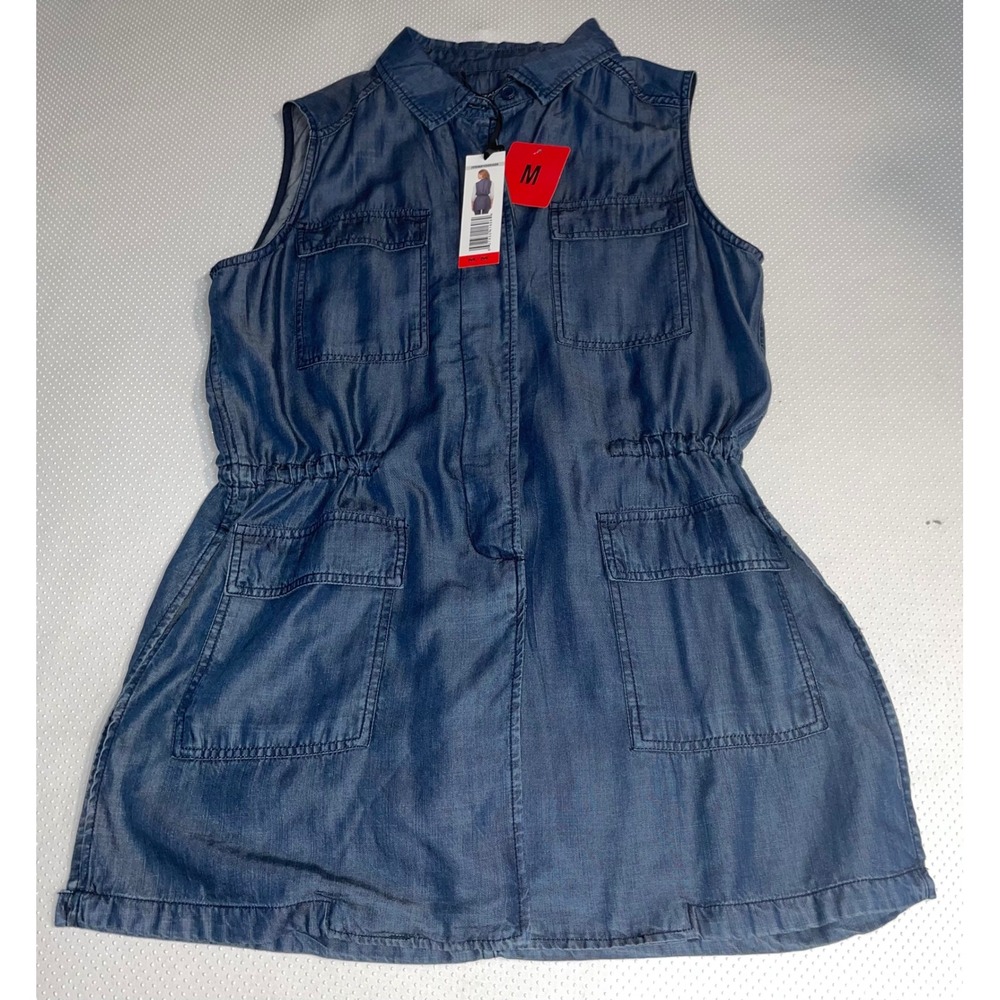 Buffalo David‎ Bitton Women's M Denim Sleeveless Utility Pocket Shirt NWT